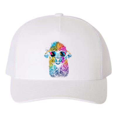 Lama Colorful Cool Alpaca Alpacalover Yupoong Adult 5-Panel Trucker Hat