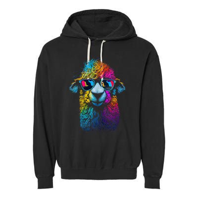 Lama Colorful Cool Alpaca Alpacalover Garment-Dyed Fleece Hoodie