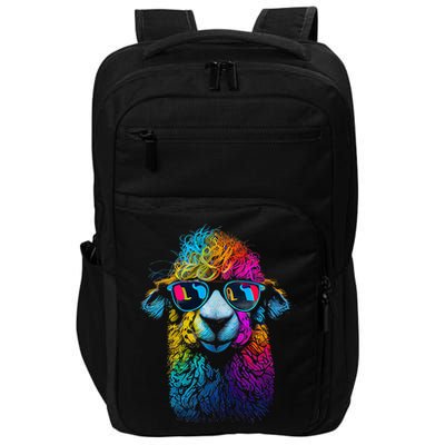 Lama Colorful Cool Alpaca Alpacalover Impact Tech Backpack
