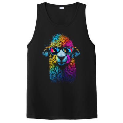 Lama Colorful Cool Alpaca Alpacalover PosiCharge Competitor Tank