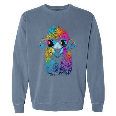 Lama Colorful Cool Alpaca Alpacalover Garment-Dyed Sweatshirt