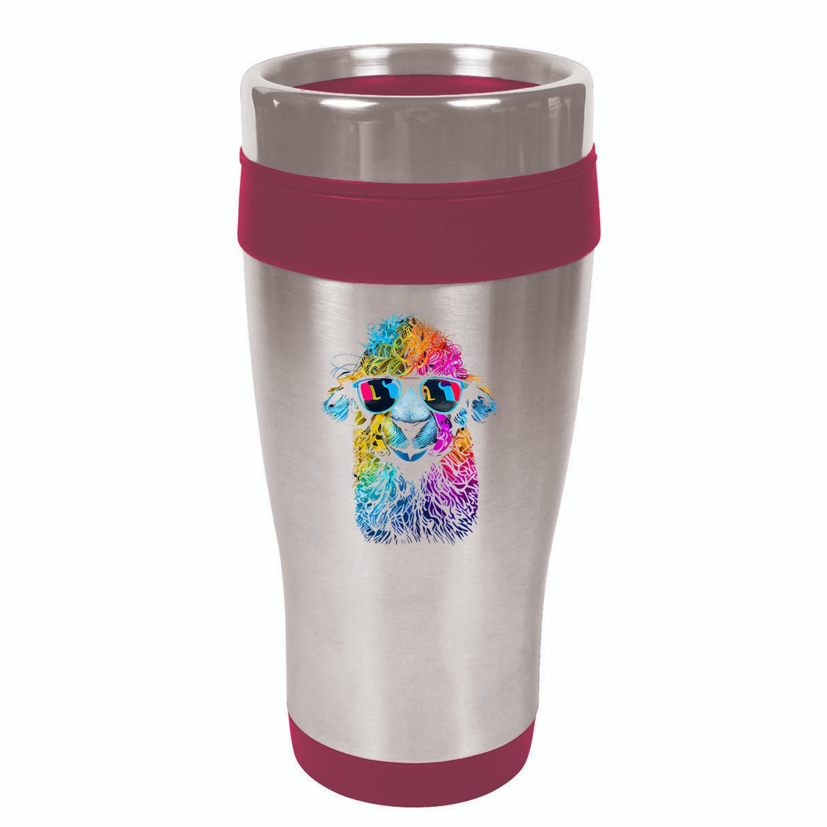 Lama Colorful Cool Alpaca Alpacalover 16oz Travel Tumbler