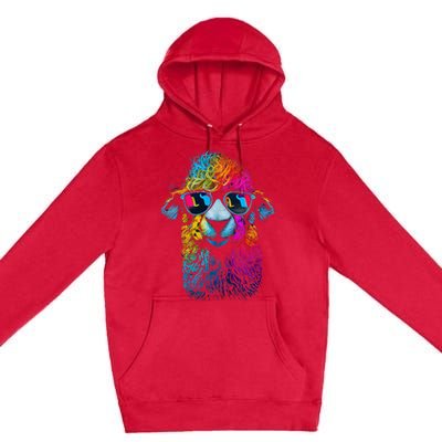 Lama Colorful Cool Alpaca Alpacalover Premium Pullover Hoodie