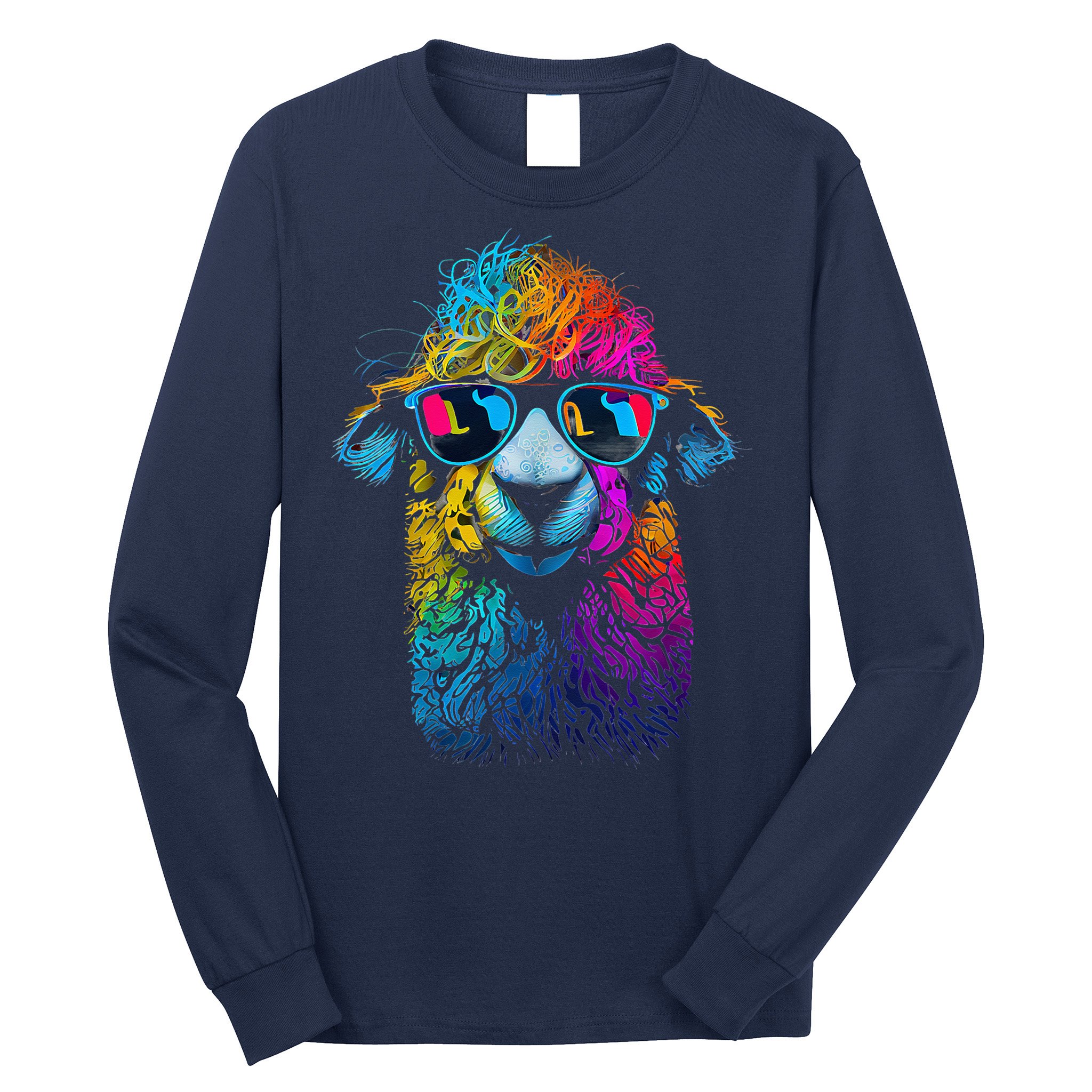 Lama Colorful Cool Alpaca Alpacalover Long Sleeve Shirt