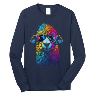 Lama Colorful Cool Alpaca Alpacalover Long Sleeve Shirt