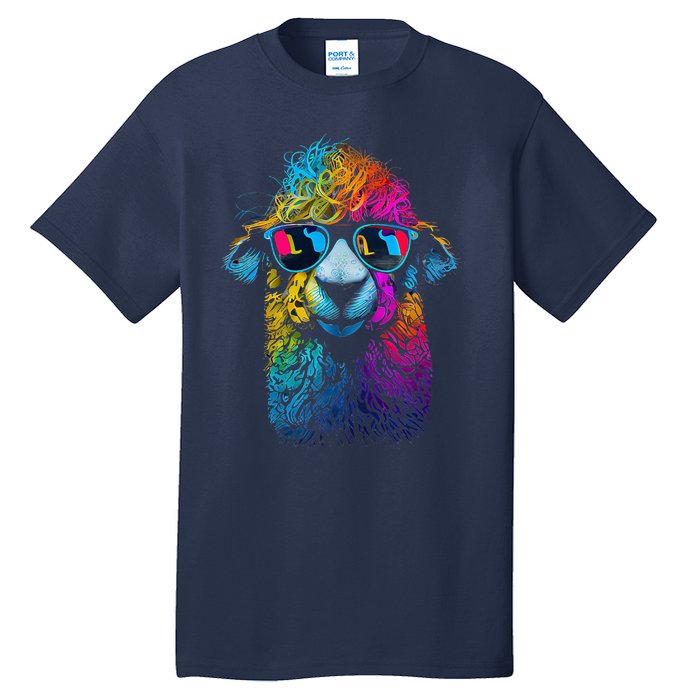 Lama Colorful Cool Alpaca Alpacalover Tall T-Shirt