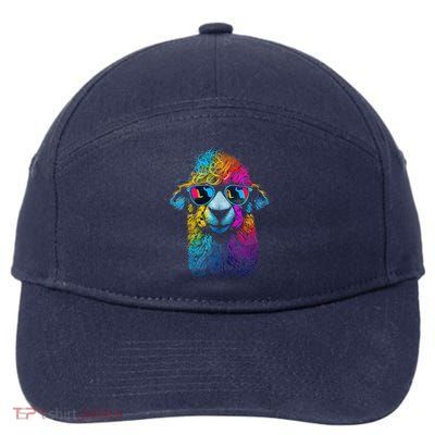 Lama Colorful Cool Alpaca Alpacalover 7-Panel Snapback Hat