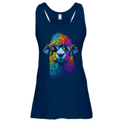 Lama Colorful Cool Alpaca Alpacalover Ladies Essential Flowy Tank