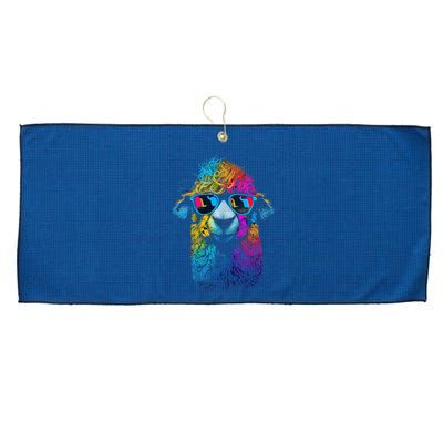 Lama Colorful Cool Alpaca Alpacalover Large Microfiber Waffle Golf Towel