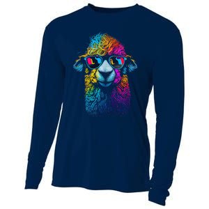 Lama Colorful Cool Alpaca Alpacalover Cooling Performance Long Sleeve Crew