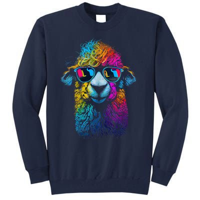 Lama Colorful Cool Alpaca Alpacalover Tall Sweatshirt