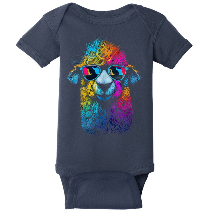 Lama Colorful Cool Alpaca Alpacalover Baby Bodysuit
