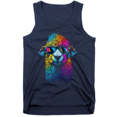 Lama Colorful Cool Alpaca Alpacalover Tank Top