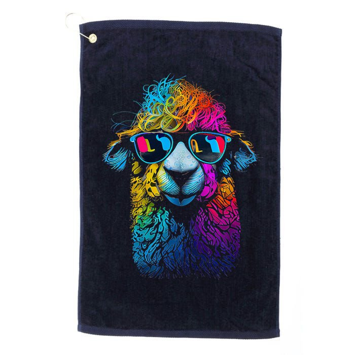 Lama Colorful Cool Alpaca Alpacalover Golf Towel