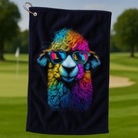Lama Colorful Cool Alpaca Alpacalover Golf Towel