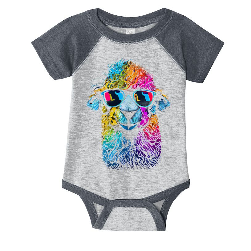 Lama Colorful Cool Alpaca Alpacalover Infant Baby Jersey Bodysuit