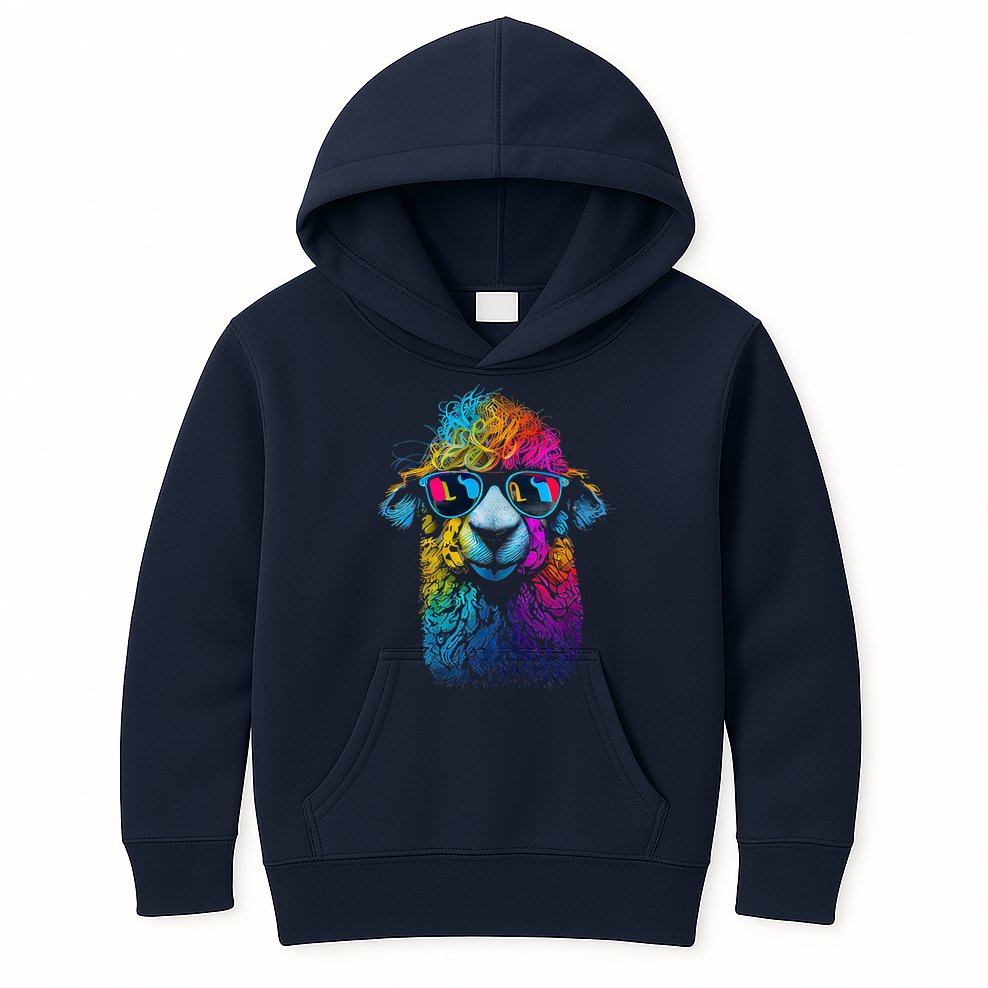 Lama Colorful Cool Alpaca Alpacalover Kids Hoodie