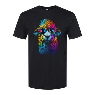 Lama Colorful Cool Alpaca Alpacalover Softstyle CVC T-Shirt