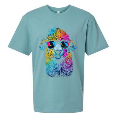 Lama Colorful Cool Alpaca Alpacalover Sueded Cloud Jersey T-Shirt