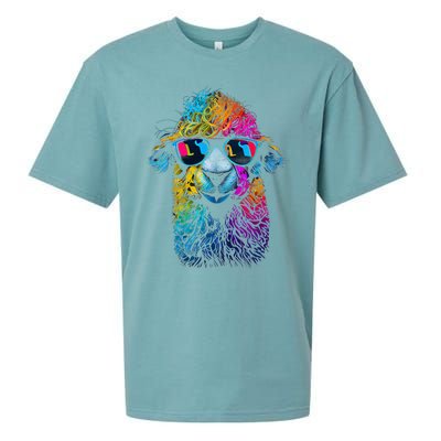 Lama Colorful Cool Alpaca Alpacalover Sueded Cloud Jersey T-Shirt