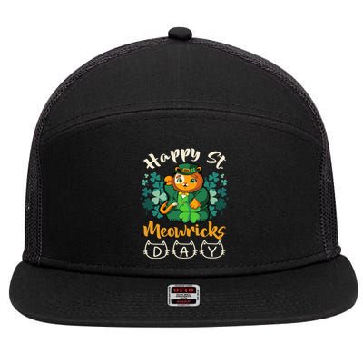 Leprechaun Cat Costume For St Patricks Day Gift 7 Panel Mesh Trucker Snapback Hat