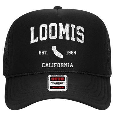 Loomis California Ca Vintage Athletic Trucker Hat