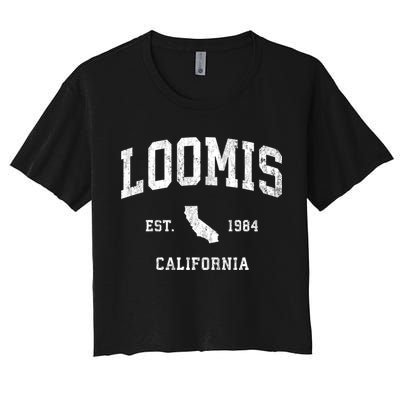 Loomis California Ca Vintage Athletic Crop Top