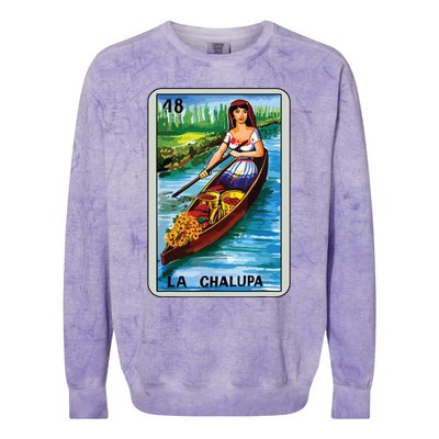 La Chalupa Card Mexican Lottery Card Colorblast Crewneck Sweatshirt