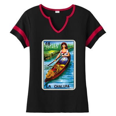 La Chalupa Card Mexican Lottery Card Ladies Halftime Notch Neck Tee