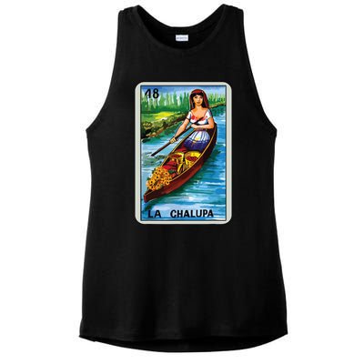 La Chalupa Card Mexican Lottery Card Ladies PosiCharge Tri-Blend Wicking Tank