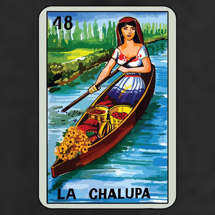 La Chalupa Card Mexican Lottery Card 7 Panel Mesh Trucker Snapback Hat