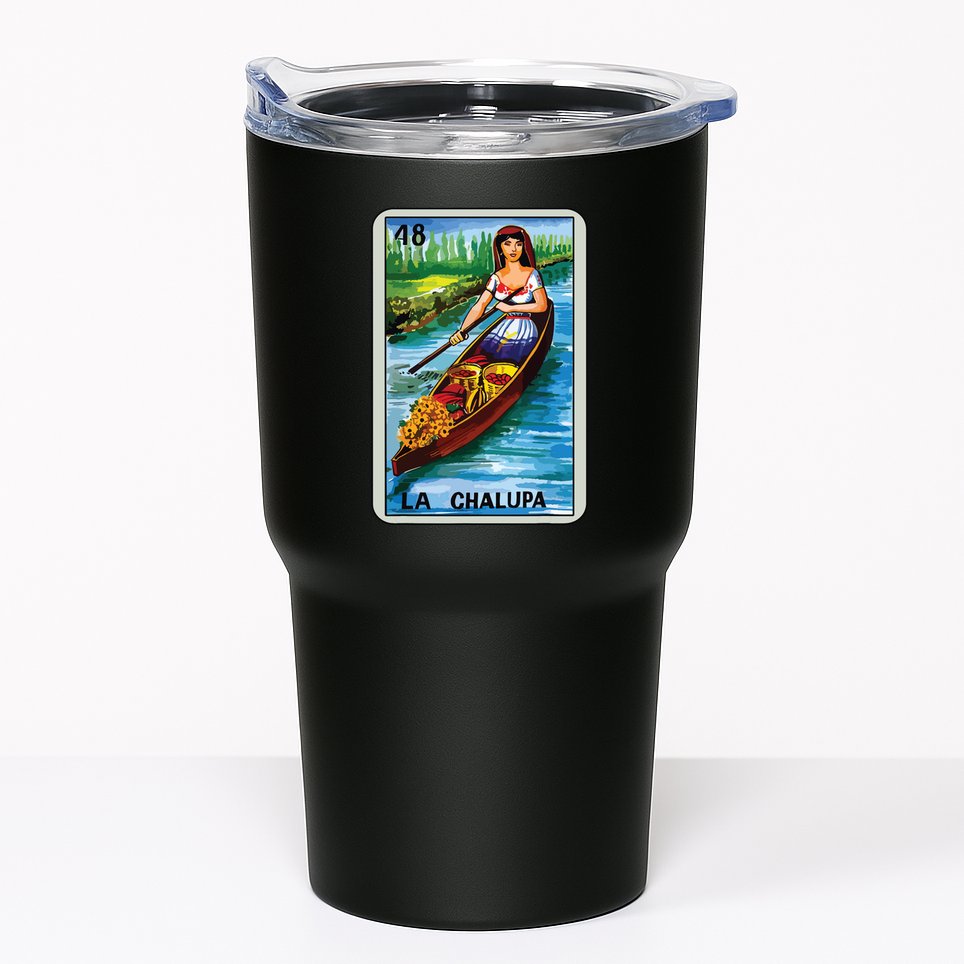 La Chalupa Card Mexican Lottery Card Tumbler