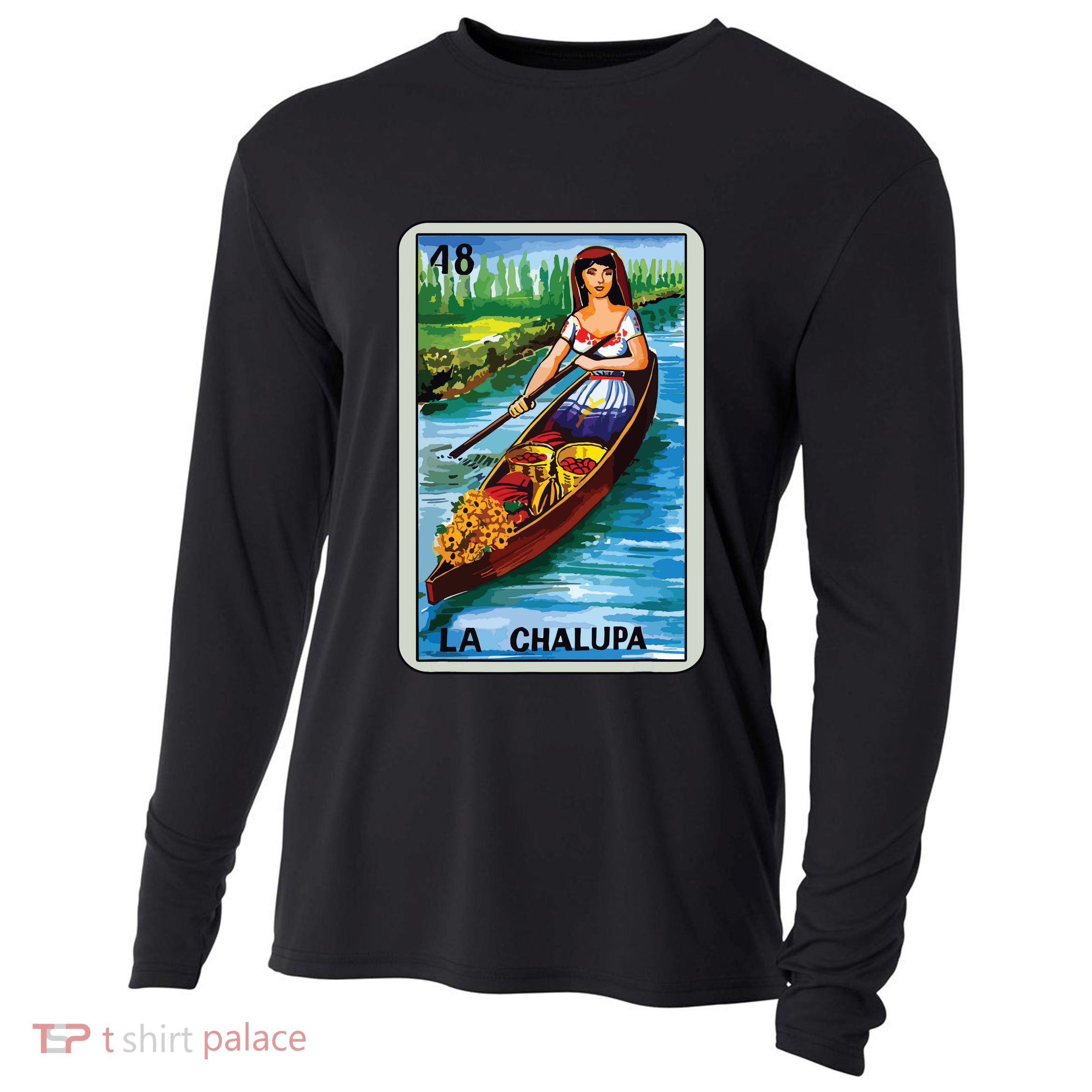 La Chalupa Card Mexican Lottery Card Cooling Performance Long Sleeve Crew