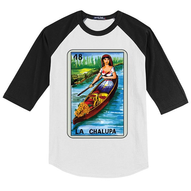 La Chalupa Card Mexican Lottery Card Kids Colorblock Raglan Jersey
