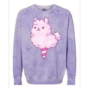 Llama Cotton Candy Colorblast Crewneck Sweatshirt