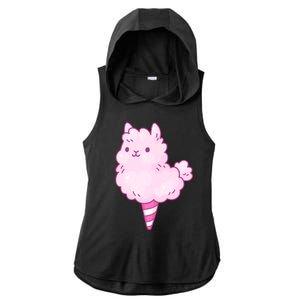 Llama Cotton Candy Ladies PosiCharge Tri-Blend Wicking Draft Hoodie Tank