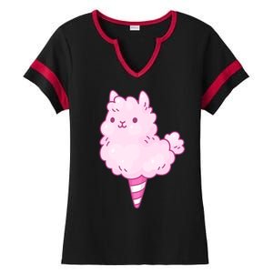 Llama Cotton Candy Ladies Halftime Notch Neck Tee