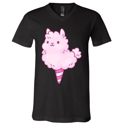 Llama Cotton Candy V-Neck T-Shirt