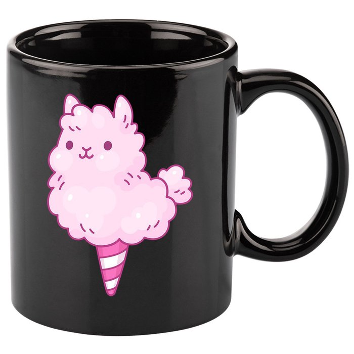 Llama Cotton Candy 11oz C Handle Ceramic Mug