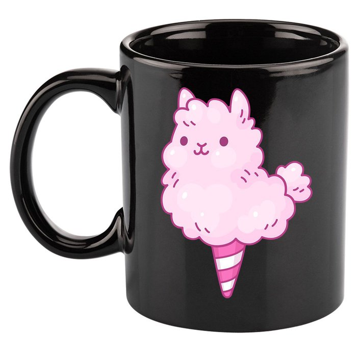 Llama Cotton Candy 11oz C Handle Ceramic Mug