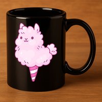Llama Cotton Candy 11oz C Handle Ceramic Mug