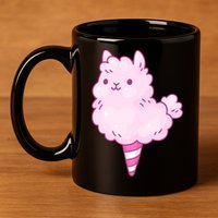 Llama Cotton Candy 11oz C Handle Ceramic Mug