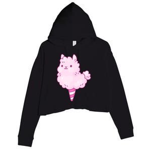 Llama Cotton Candy Crop Fleece Hoodie