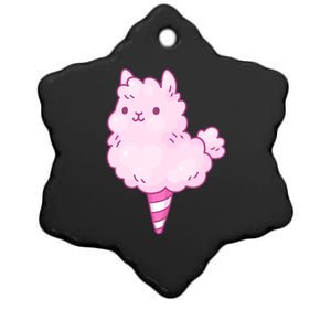 Llama Cotton Candy Ceramic Star Ornament