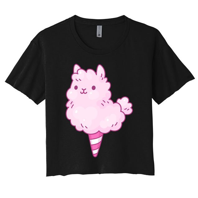 Llama Cotton Candy Crop Top
