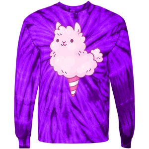 Llama Cotton Candy Tie-Dye Long Sleeve Shirt