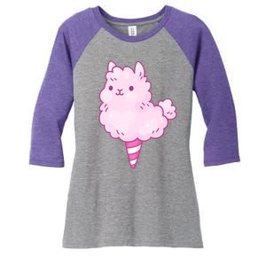 Llama Cotton Candy Women's Tri-Blend 3/4-Sleeve Raglan Shirt