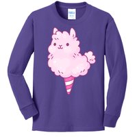 Llama Cotton Candy Kids Long Sleeve Shirt