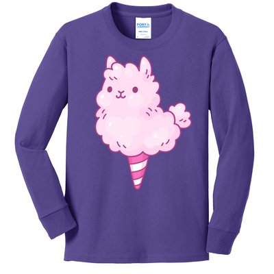 Llama Cotton Candy Kids Long Sleeve Shirt