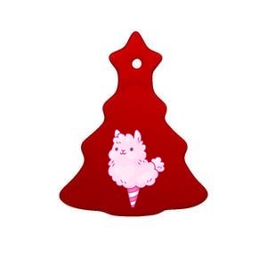 Llama Cotton Candy Ceramic Tree Ornament